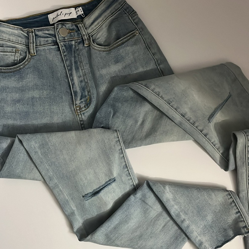Petal Pup Womens Light Wash Distressed Denim Jeans Size 0